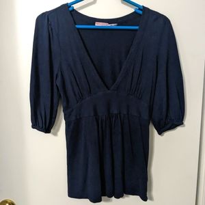 Juicy Couture dark blue 3/4 length sleeve shirt
